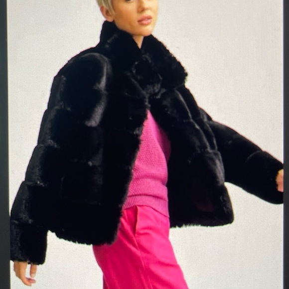 NVLT Jackets & Blazers - NVLT BOLD STRIPE FAUX FUR EVA JACKET